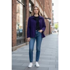 Keren Hart Button Up Jacket Women's XL Deep Purple Lined